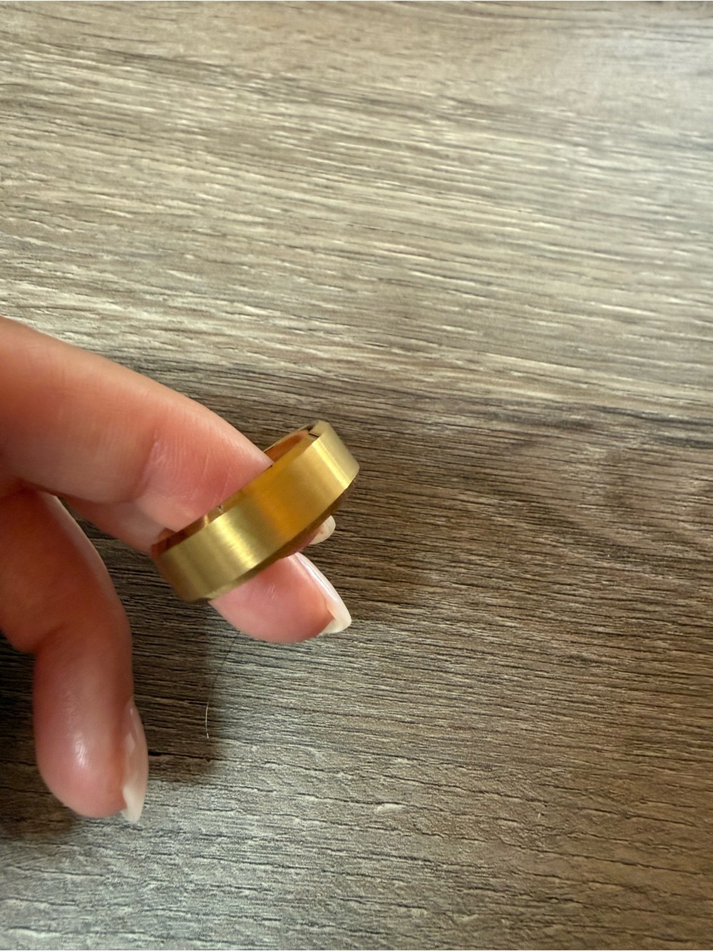 Brushed Gold-Tone Tungsten Men’s Wide Band Ring